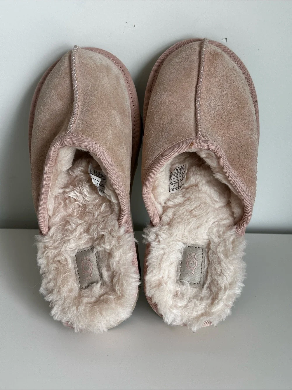 UGG Kids Blush Pink Suede Slide Slippers